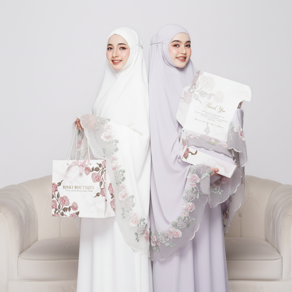 ตะละกงพรีเมี่ยม ชุดละหมาดลูกไม้สวยๆ โดย Riski Boutique ปัตตานี