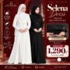 ชุดอุมเราะห์ เดรสยาว Selena สีขาวและสีดำ Riski Boutique
